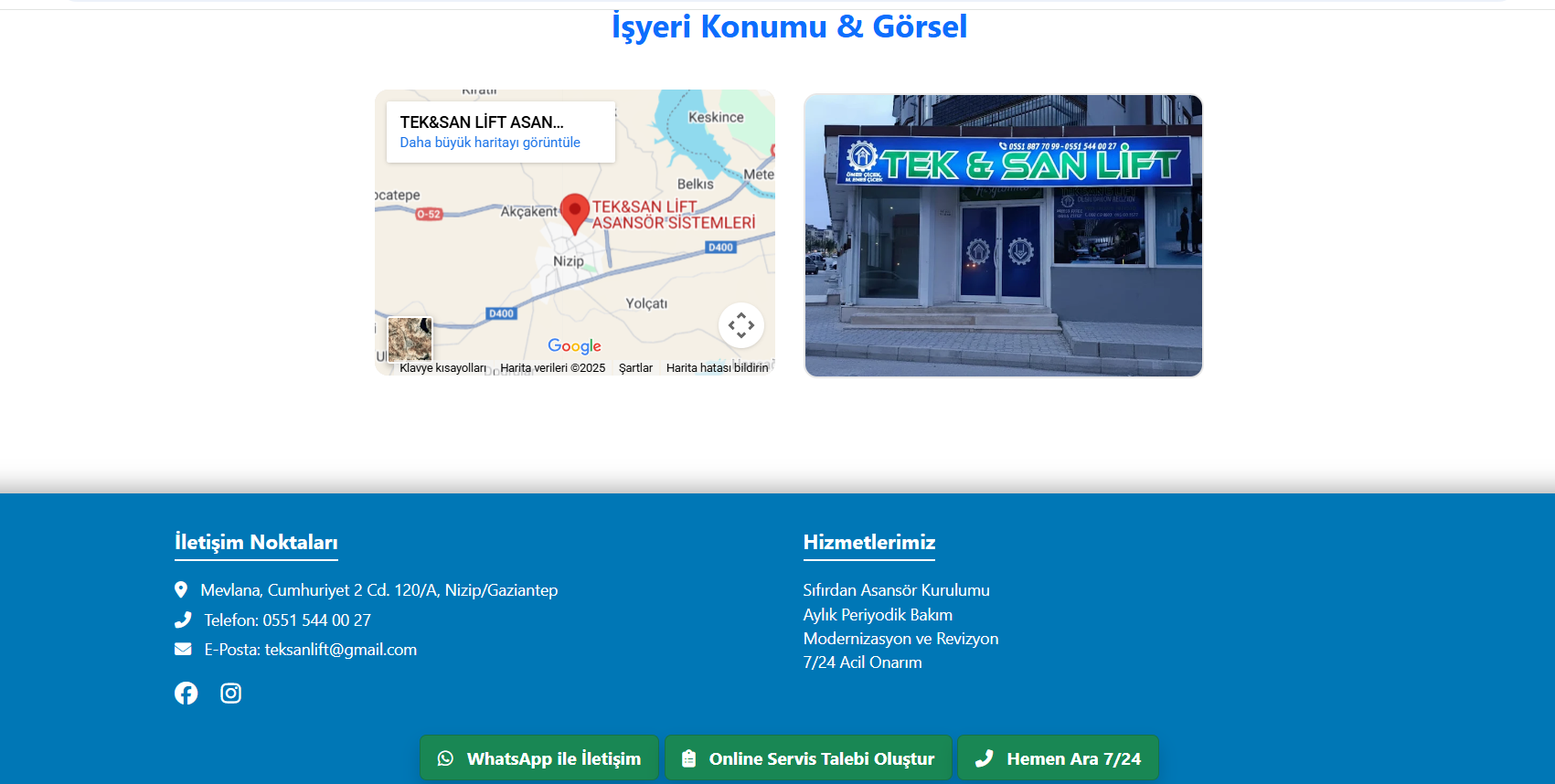 Teksanlift Hizmetler